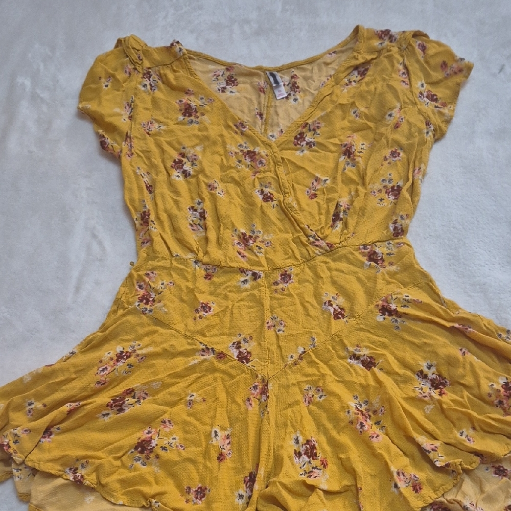 Floral Yellow Women's Top Dress